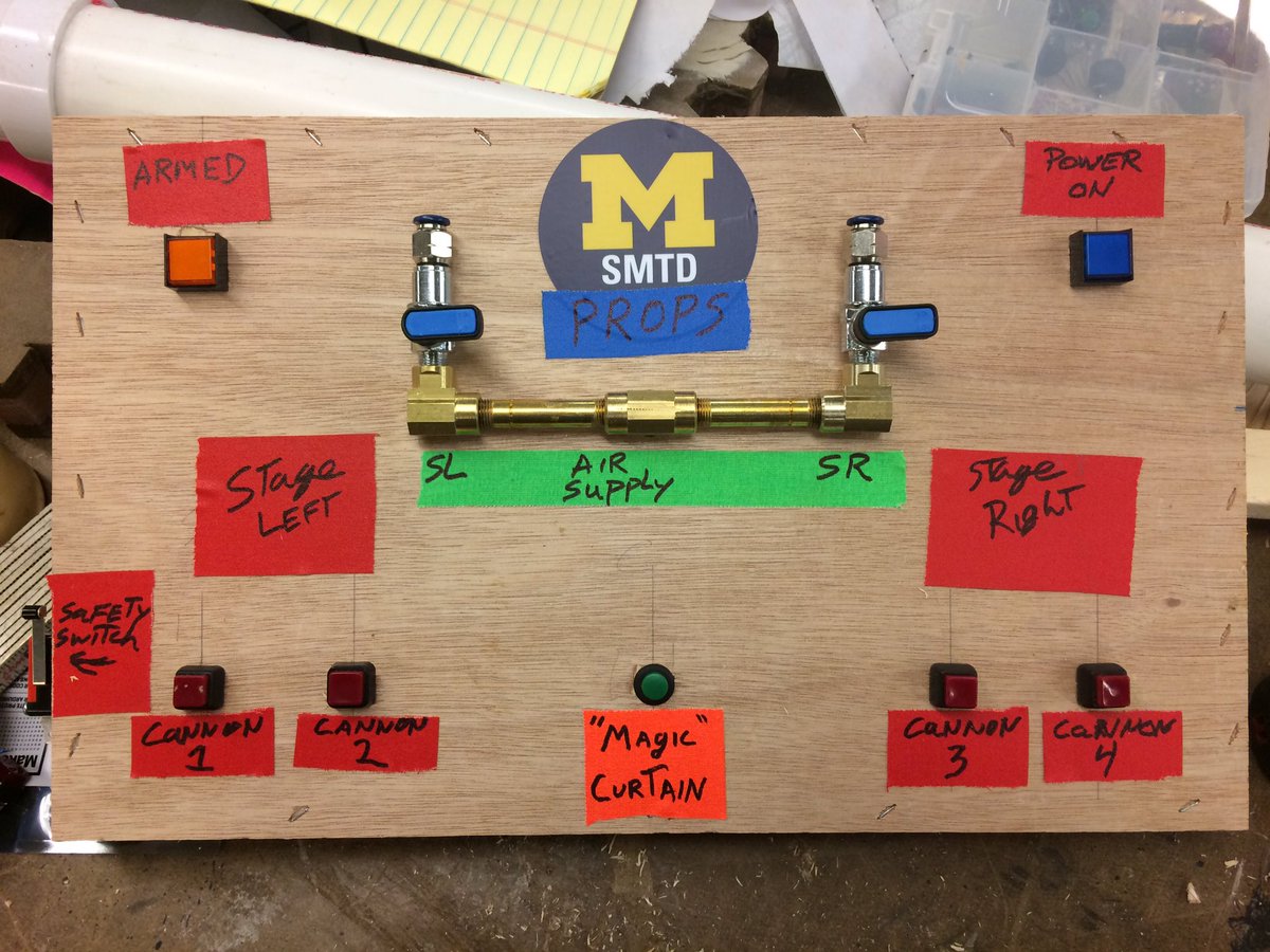 PropsByPat's tweet photo. Who wants to push the buttons? #Prototype #imaginaryInvalid #theatredept @umichsmtd #workin4Dworkin @AaronDworkin https://t.co/Sjn1i2DRo0