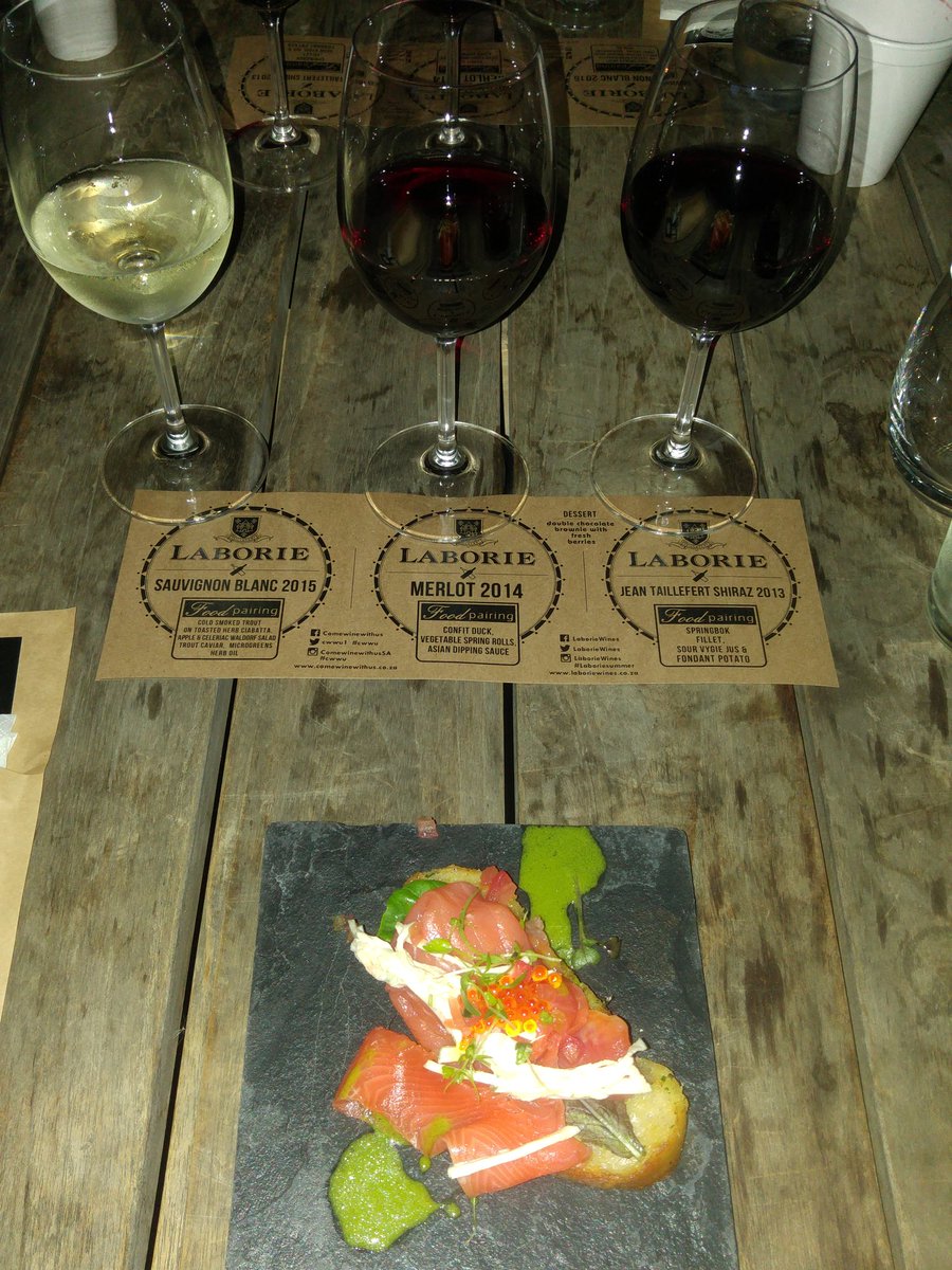 YEEOWW!!! Some trout goodness paired with the <a href="/laboriewines/">Laborie Wines</a> Sauvignon Blanc @CWWU1 #CWWU #laboriesummer