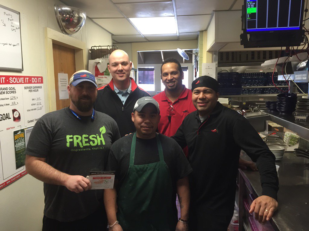 MikeCoffey8's tweet photo. Recognizing the Anderson HOH team for rocking out 6 minute ticket times! #chilislove @jerdew34 https://t.co/TwLSJiZ4UO