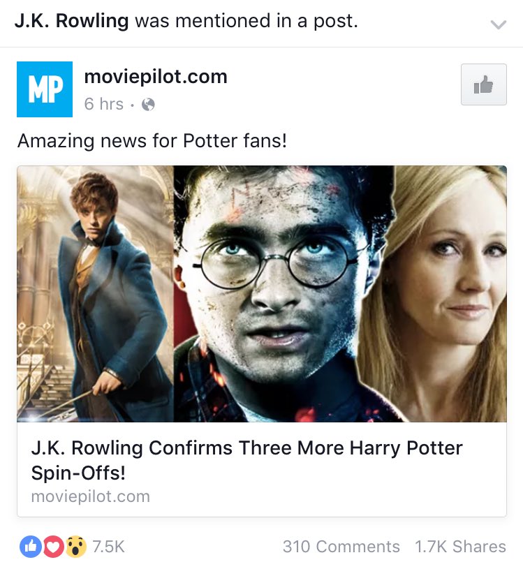 mycroftgatiss's tweet photo. I really wonder how annoyed @jk_rowling gets at titles like this one. THIS IS NOT A SPINOFF (and #NotAPrequel) https://t.co/Qkio6ikM59