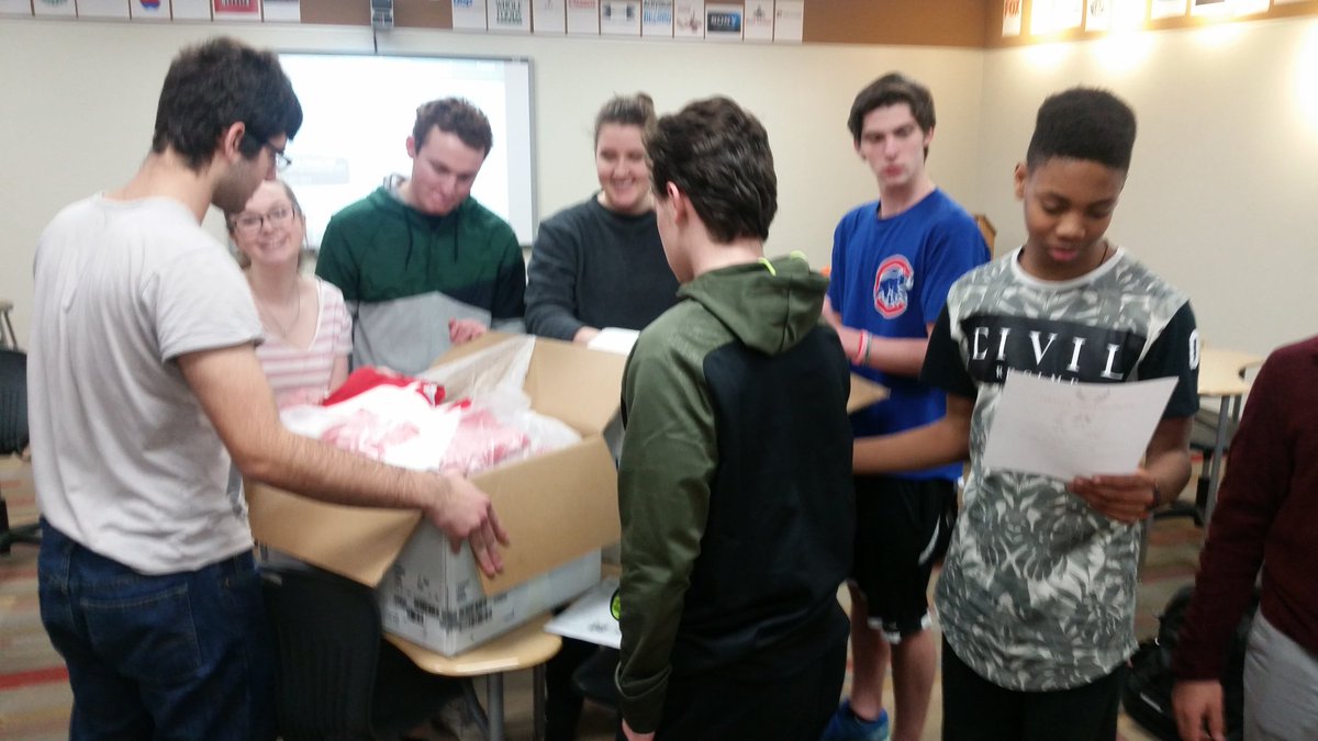 NeubauerNCHS's tweet photo. @redhawkraglans getting their 1st shipment of @NCHSOFFICIAL shirts - can buy them soon #203pride https://t.co/SgSgsJwt2f