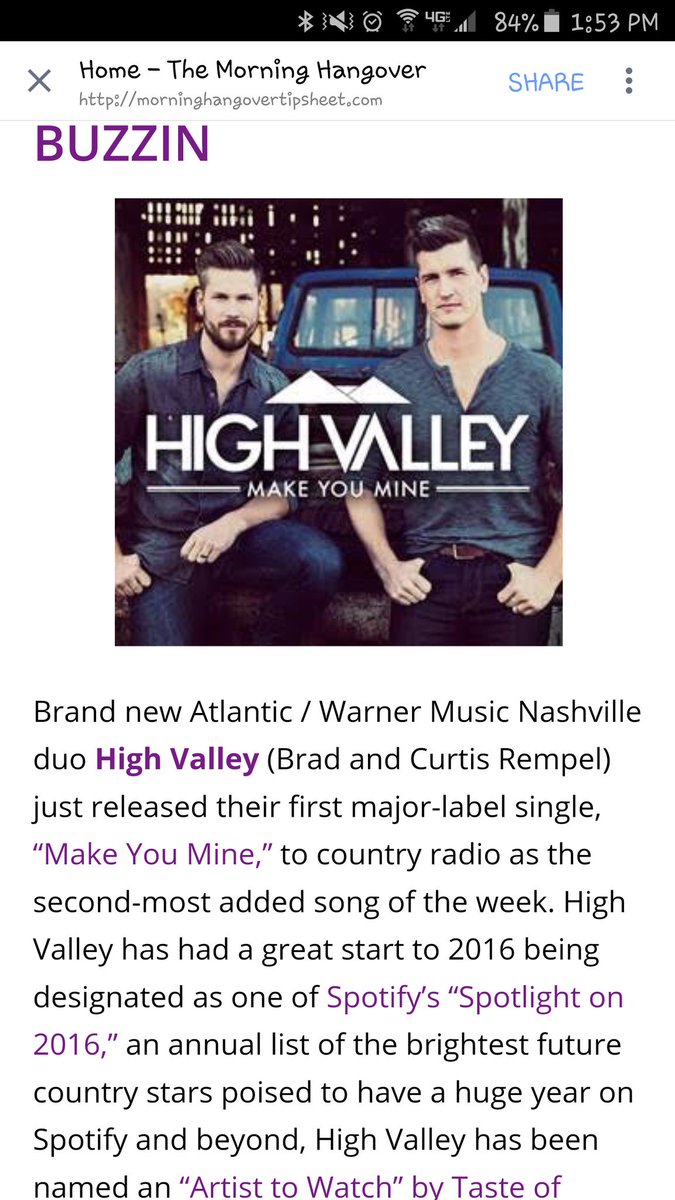 Told ya.. better start listening folks.. they are they new best thing :) @HIGHVALLEY #artisttowatchfor