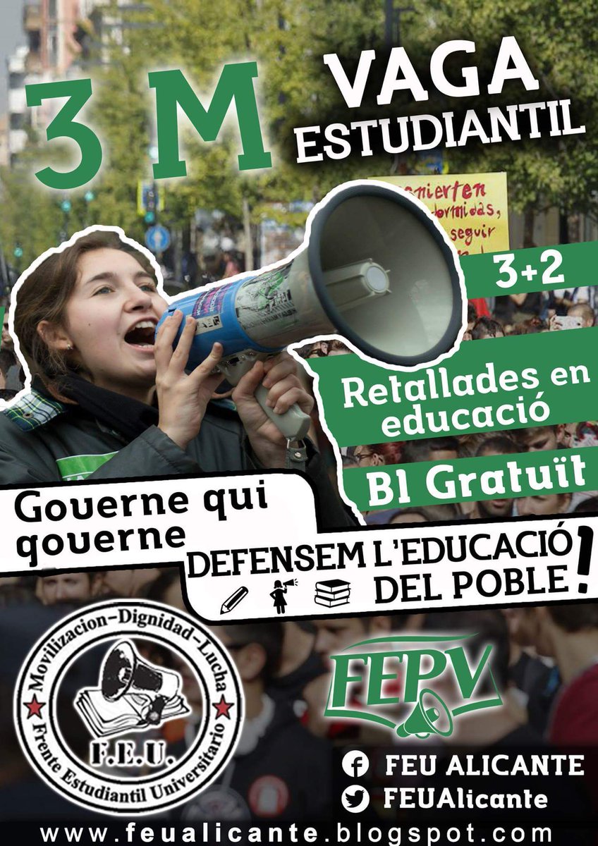 FrontEstudiants's tweet photo. A poques hores de que comence la #Vaga3M, el FEPV està llest per defensar els drets de l'estudiantat! https://t.co/7cmVdbmBKB