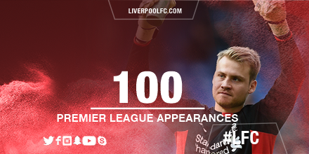 LFC's tweet photo. An #LFC milestone for @SMignolet in the @premierleague tonight... https://t.co/1VTrdrpP4H