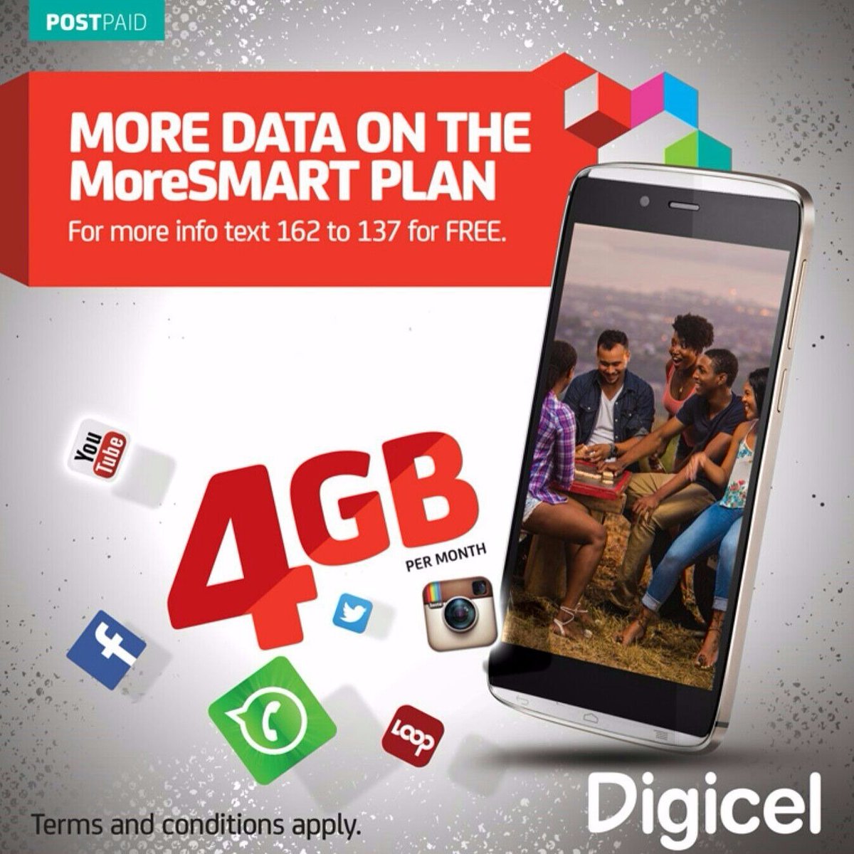 DIGICELJamaica's tweet photo. More data, more value!
SAVE up to 40% on your postpaid phone bill when you subscribe to a #MoreSMART plan or higher! https://t.co/LAKjlja9Am