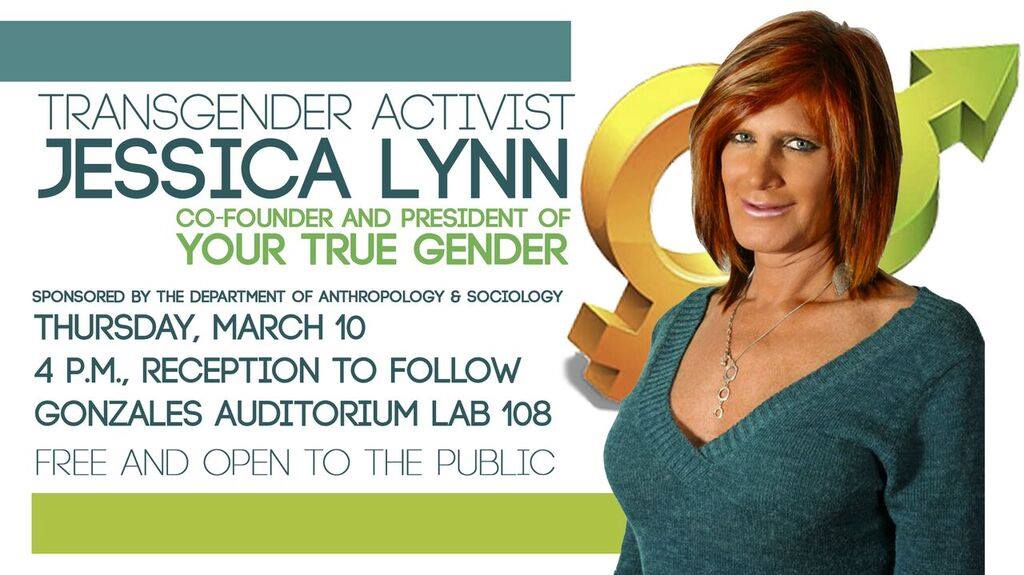 usm_interdisc's tweet image. Your True Gender co-founder/president Jessica Lynn speaks on #transgender issues March 10 4pm LAB 108 (Gonzales Aud)