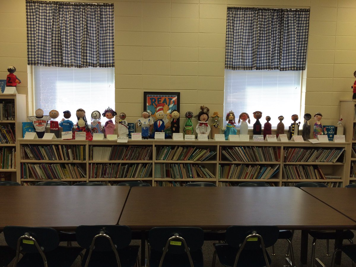 HollyHillElem's tweet photo. 4th grade bottle buddies on display in the library. Great job 4th grade! #ecslearn #hhelearn https://t.co/wKxFc32yKn