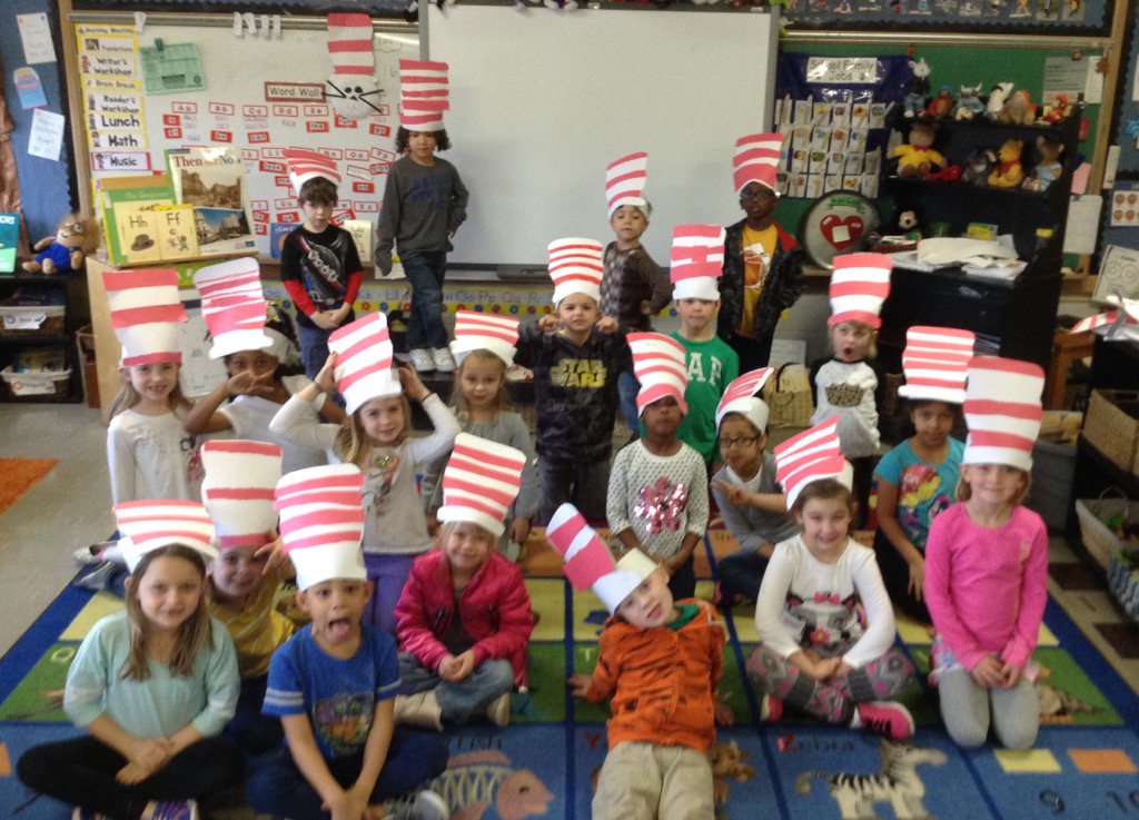 Lots of fun celebrating Dr. Seuss today in kindergarten!