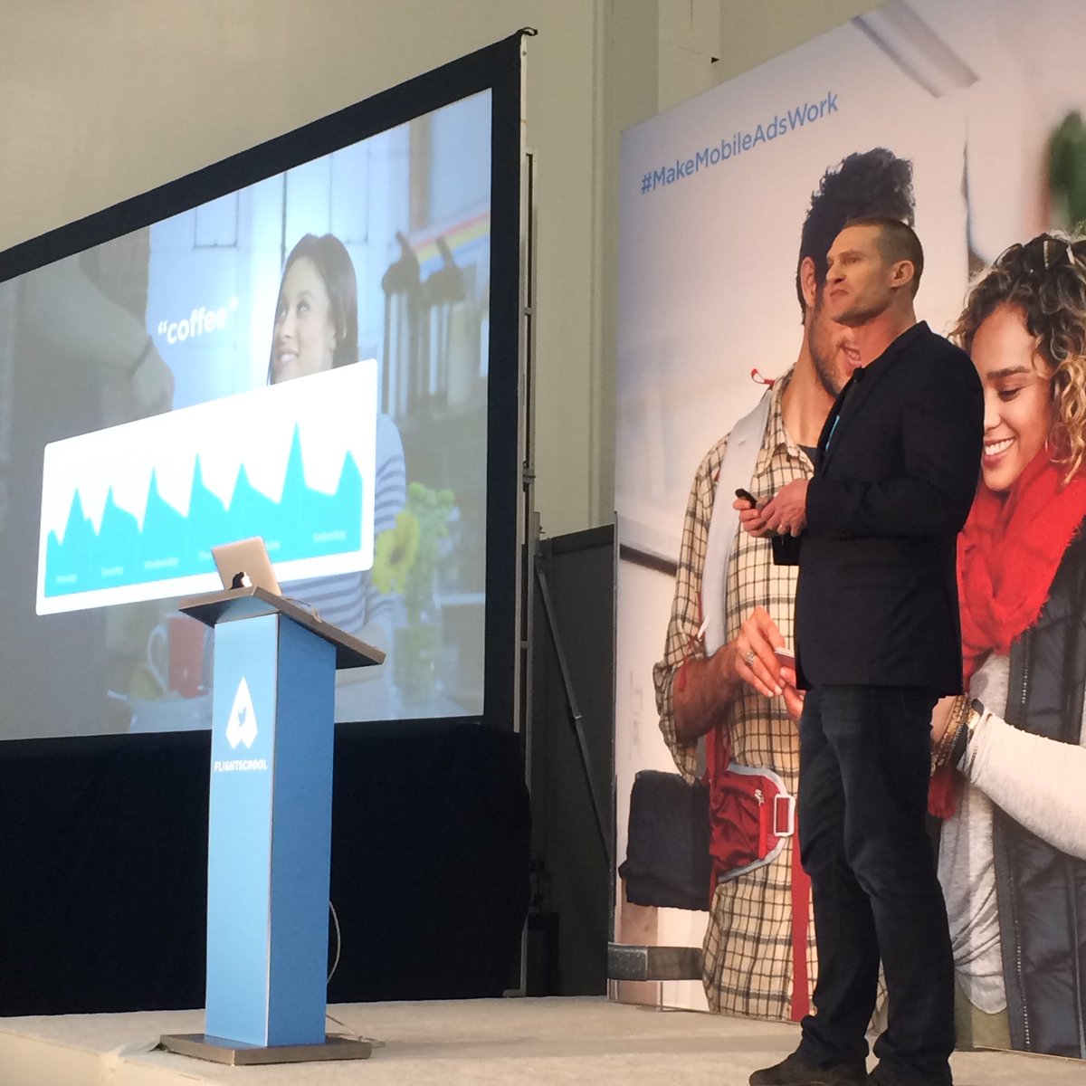 Kzelley's tweet photo. I could listen to these two all day.... #smx #makemobileadswork #smxwest @ashrivas @bryansise @TwitterAds https://t.co/hn1qnHuOMK