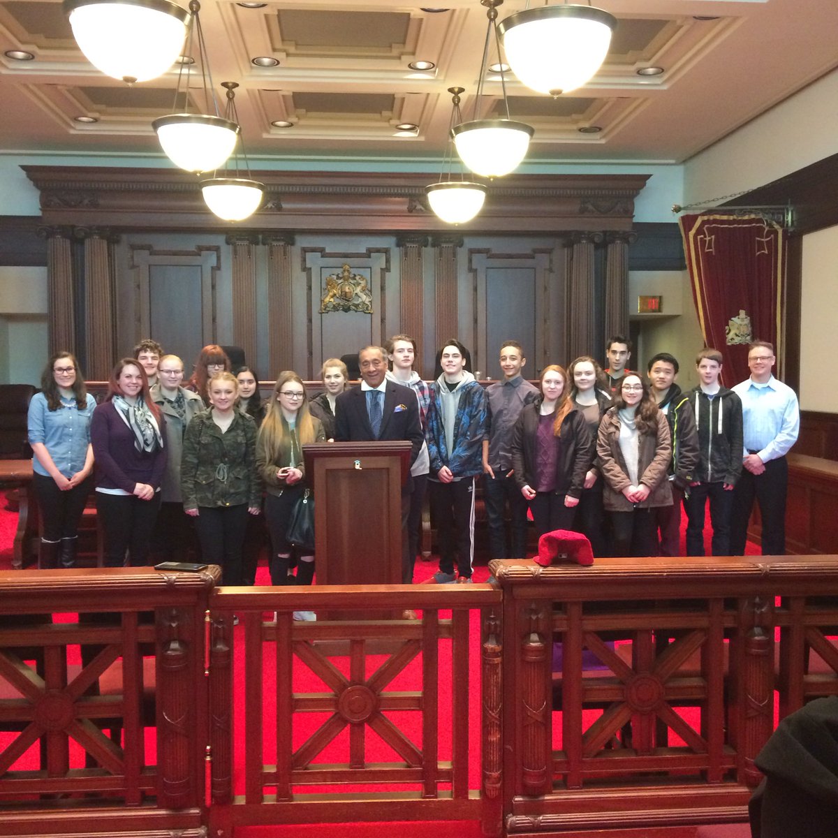 MrsDanielleG's tweet photo. Law class visiting with Wally Oppal in the Heritage Court, it was amazing! https://t.co/g3dfiQh7QY