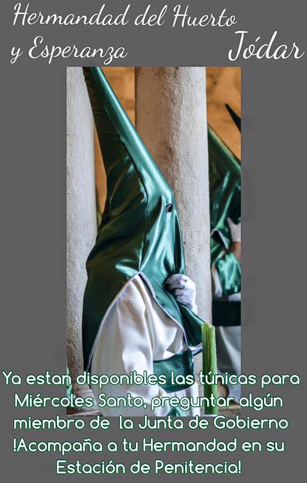 Ya están disponibles las túnicas para que aquel que no disponga de una, pueda acompañar a su Hermandad. #SS2016
