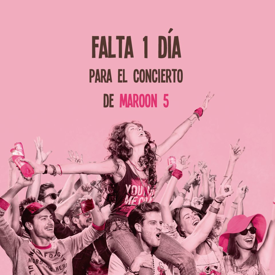 PostobonManzana's tweet photo. Estamos a 1 día de cantar los éxitos de #Maroon5. Lleguemos a 500 Rts en este Post y conoceran la última Actividad. https://t.co/c0u9PuyC7z