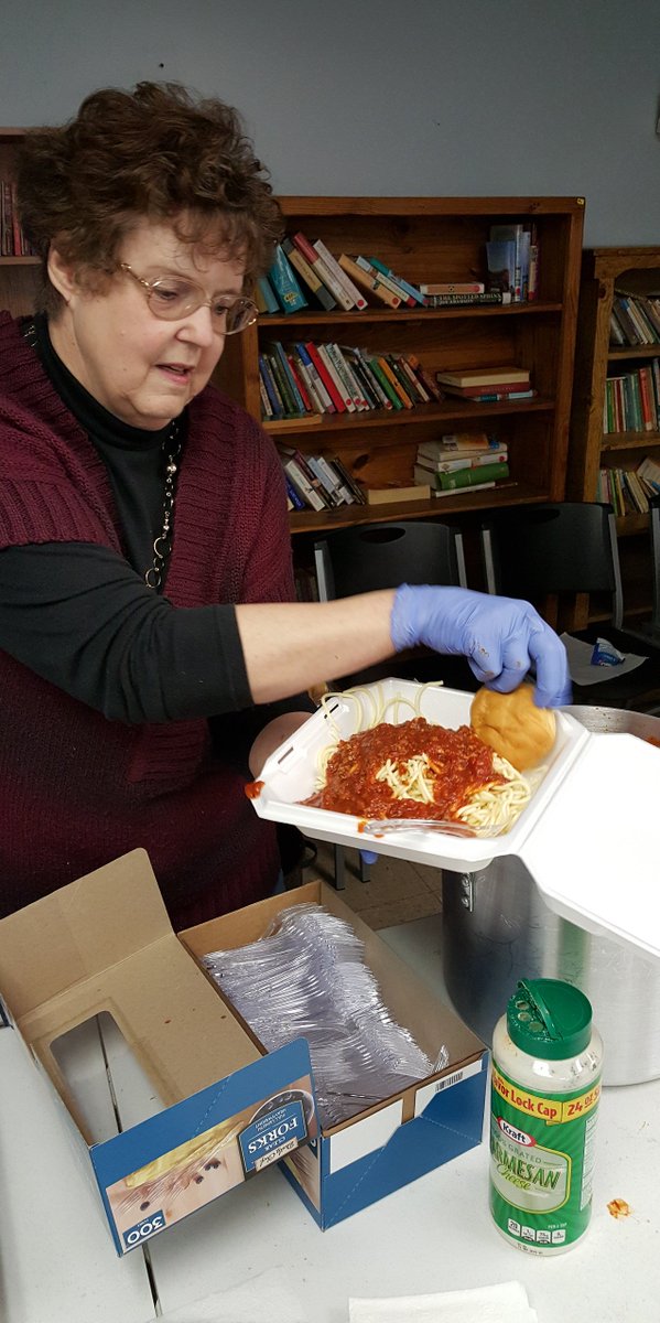 Thanks to Living Water Free Methodist Church for serving spaghetti today at Harmony House.