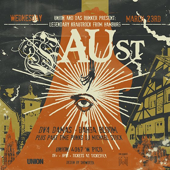 catchonela's tweet photo. This one's going to be legendary ☄ krautrock legends FAUST come to UNION 3/23 ~ Tickets at https://t.co/r97ccxtXOf https://t.co/PdIfCQAw6B