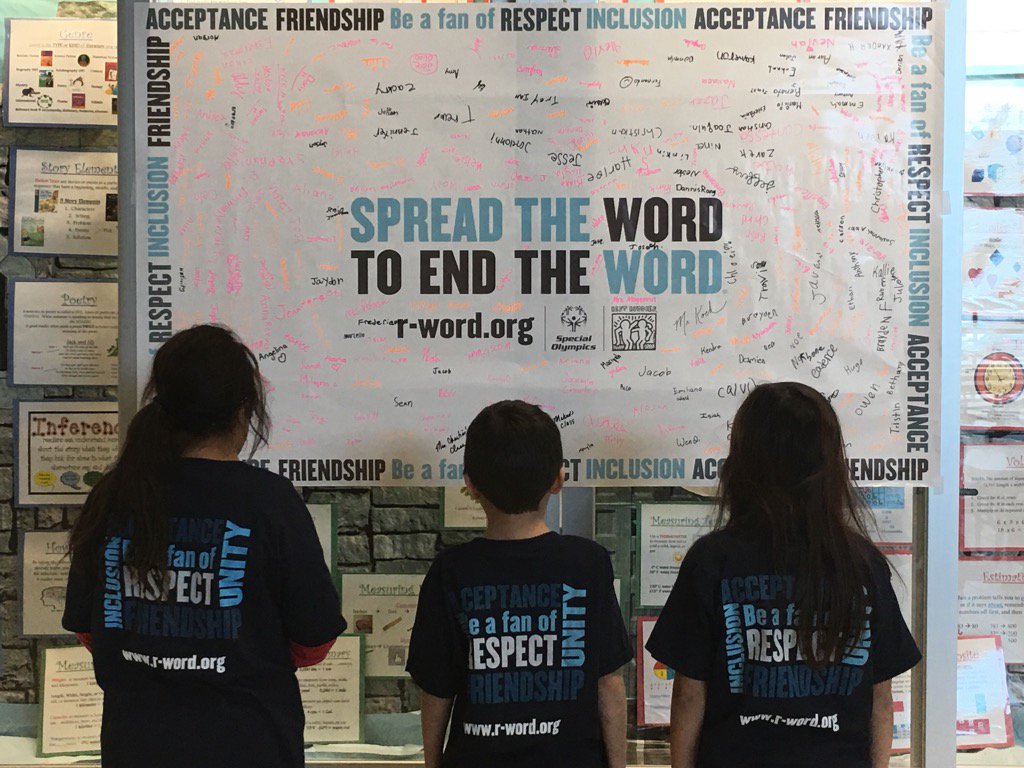 UnitySCCSD's tweet photo. We are spreading awareness and love from our family to yours .... Go Team U ..... Spread the Word to End the Word! https://t.co/HqccoGEE87
