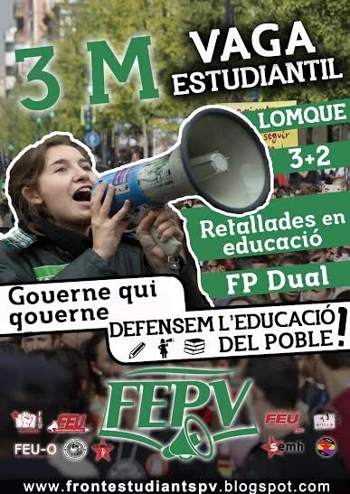 FrontEstudiants's tweet photo. Por una educación pública, digna, gratuita, de calidad, científica, feminista e inclusiva. #Vaga3M https://t.co/ECi6aDjKMU