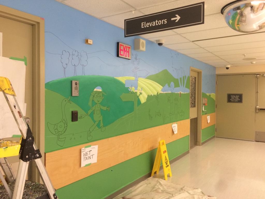 FraserRotary's tweet photo. Mural art under development at #Chilliwack General Hospital Pediatrics Observation Unit; supported by our club. https://t.co/sfdJzblF0l