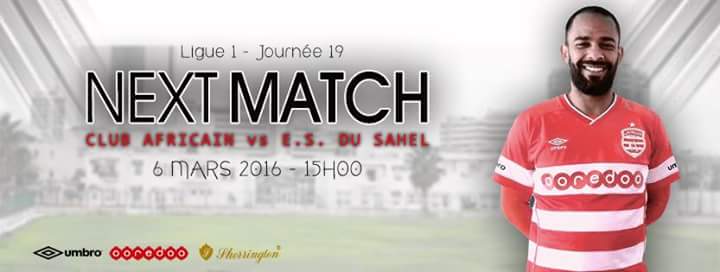 TeamCA_Officiel's tweet photo. #NextMatch ⚽
#ClubAfricain 🆚 #ess 
Dimanche 6 Mars à 15H00 
🔴⚪✌ https://t.co/U6sn7OPV35