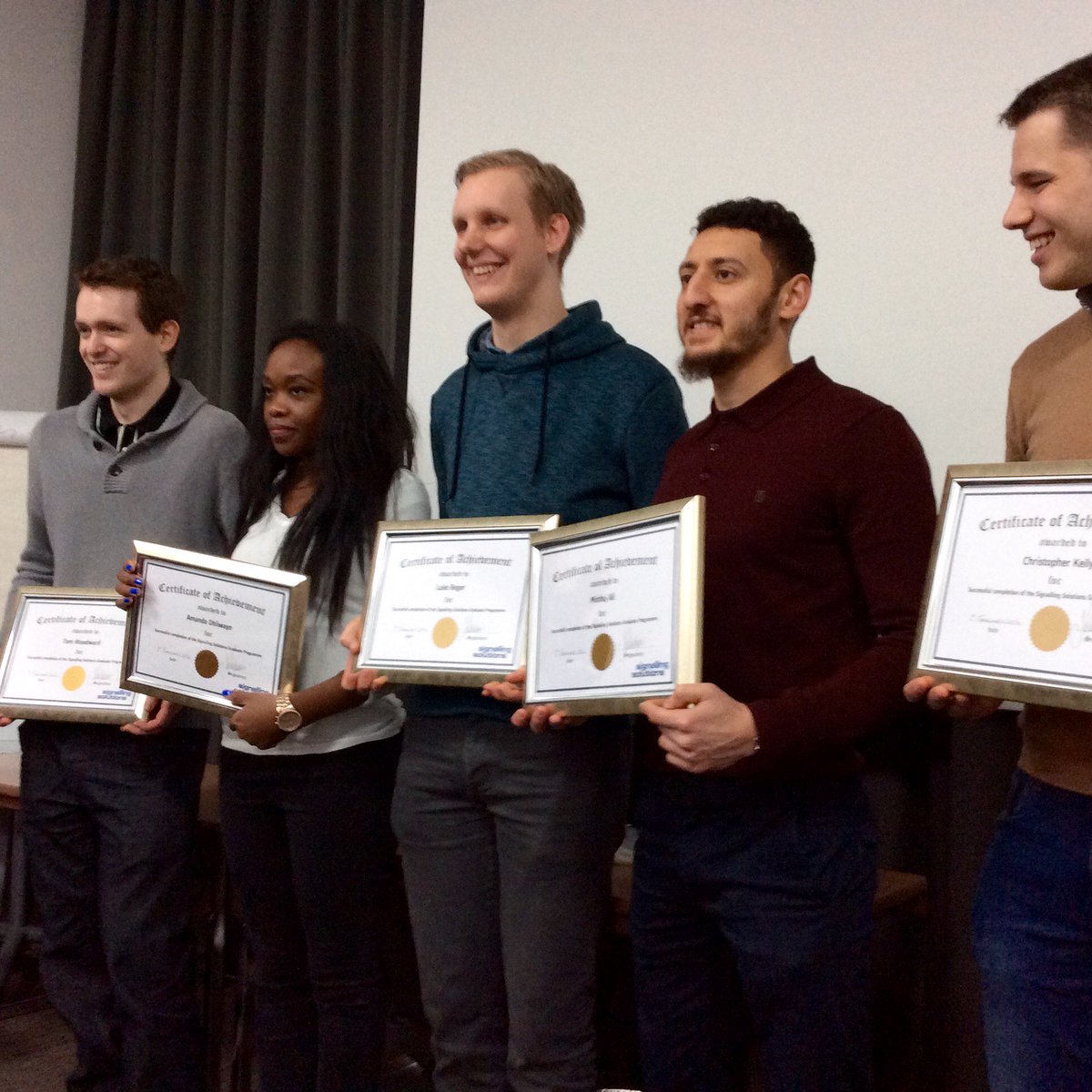 SSL celebrate the achievements of the first 5 #graduates who have graduated from the SSL Graduate programme