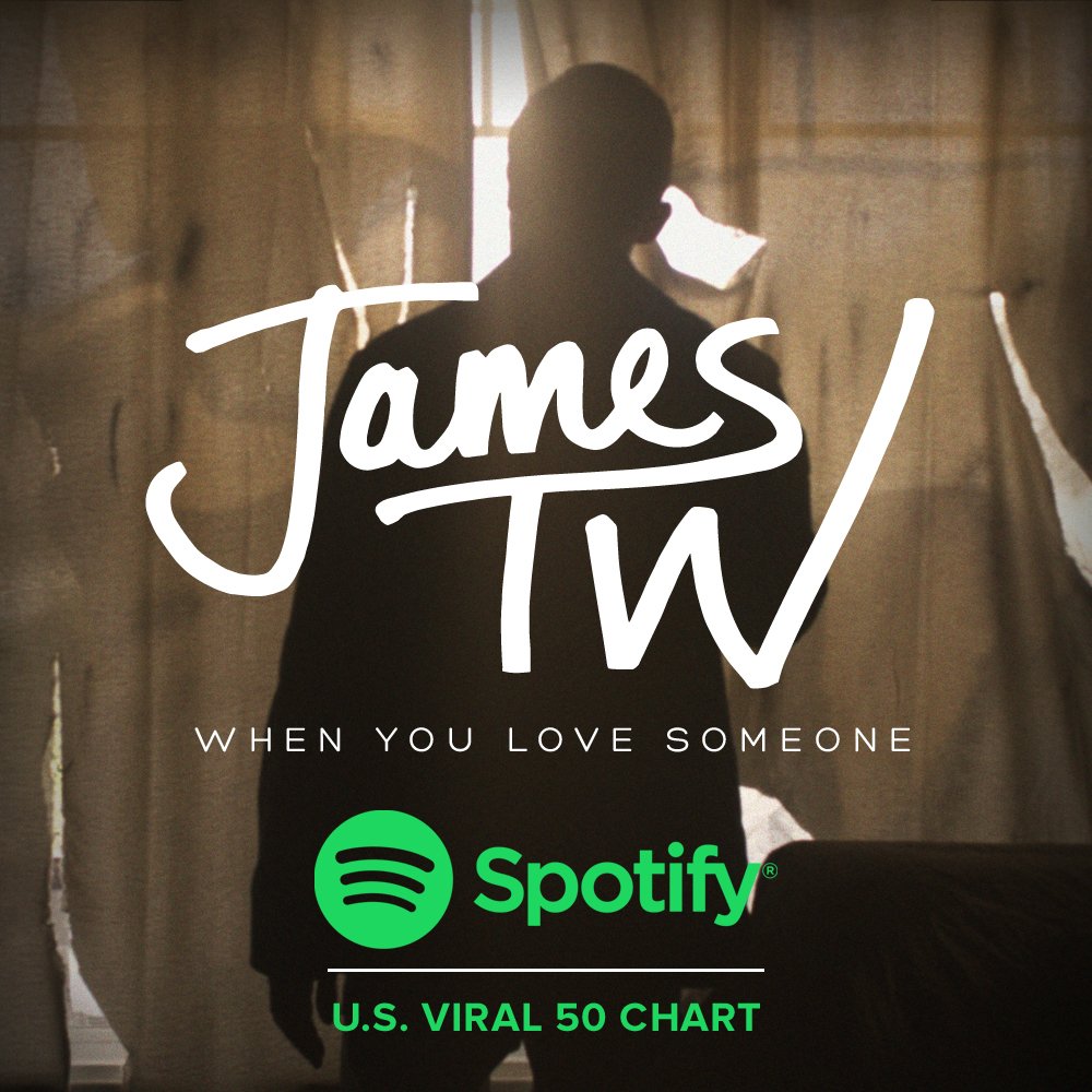 JamesTWmusic's tweet photo. When You Love Someone is #27 on the US Viral Chart on @SpotifyUSA Thank You for all the love!https://t.co/TB4vTjPLJN https://t.co/Mm8ufLuBg8