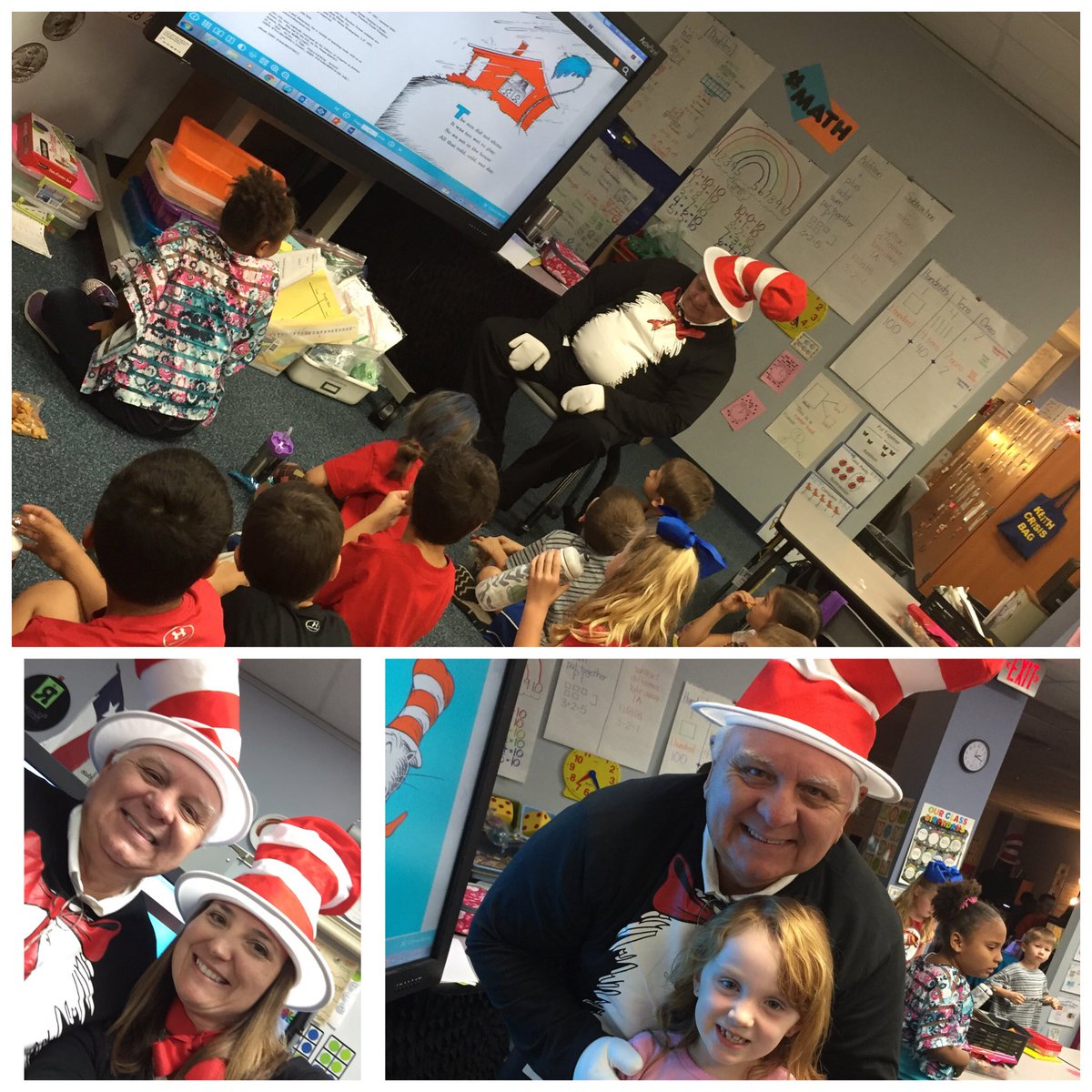 MsHParrie's tweet photo. Love having @coveyplus aka #thecatinthehat read to us #BeKeith @CFISDKeith #CFISDsuperboard https://t.co/wlrkIVQPsp