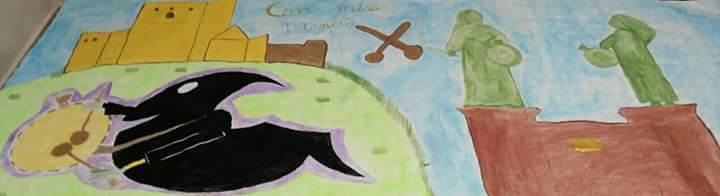 Participantes del taller #ConMisManos en #Mula homenajean #Tamborada2016 con mural. <a href="/NNTT_Aytomula/">NNTT Ayto de Mula</a> <a href="/TamboresdeMula/">LaNochedelosTambores</a>
