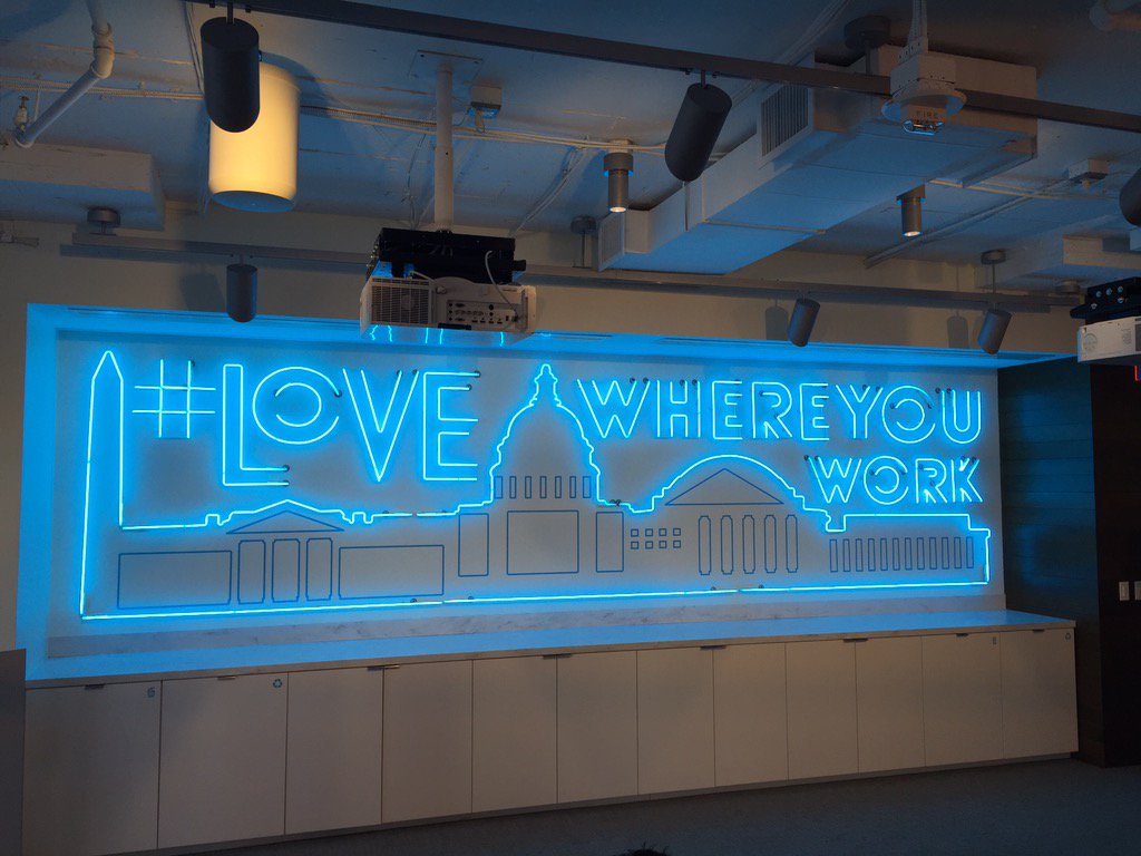 paulfbove's tweet photo. A lovely day for a visit to @Twitter HQ for the #hhsroundtable. My office doesn't have neon or a view like this! https://t.co/Zx4kiFK1AC