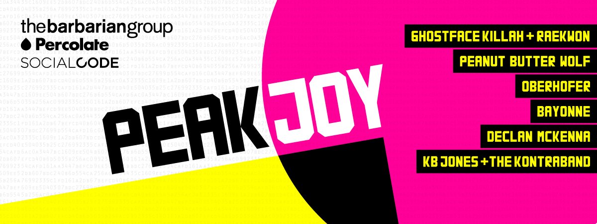 rsvpster's tweet photo. NEW: The Barbarian Group x Percolate x SocialCode Present: Peak Joy @mohawkaustin: https://t.co/VyUPriSg0r #SXSW https://t.co/4hIjI80a3K