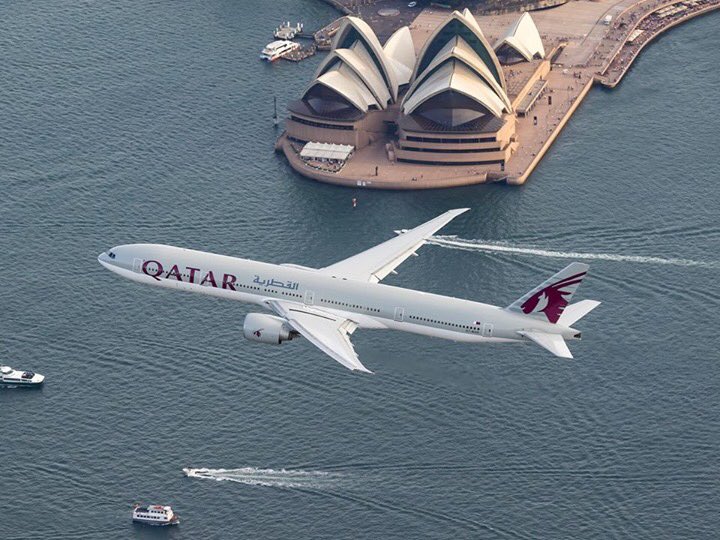 fs_gateway's tweet photo. @qatarairways arrived in #Sydney on the inaugural flight with style! 🇦🇺 https://t.co/efplHAaGf3