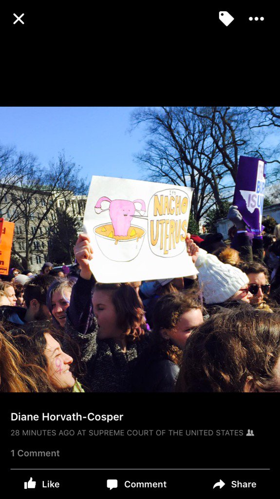 tcasey7's tweet photo. Gotta love this sign #NachoUterus #SCOTUS https://t.co/rdu9du0H7H