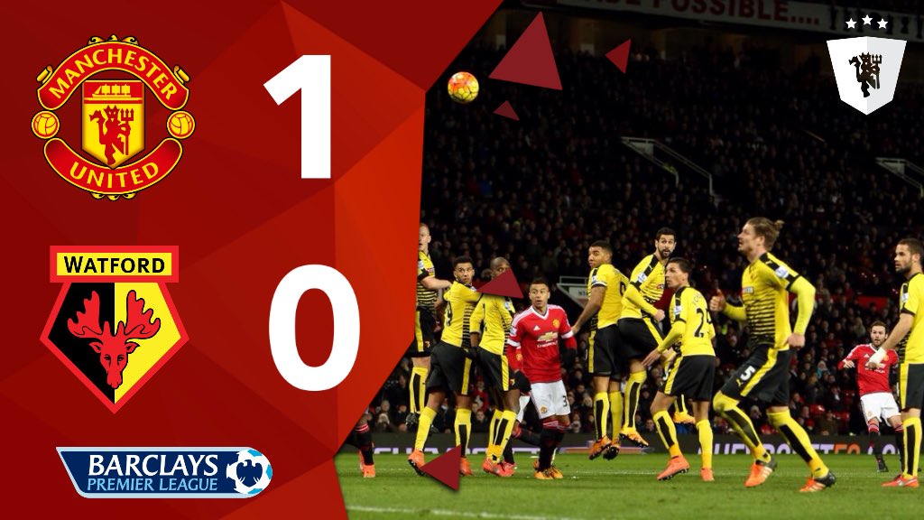 ManUnitedWorld's tweet photo. FULL TIME: Manchester United 1-0 Watford. #MUFC https://t.co/PC4B8mLCYJ