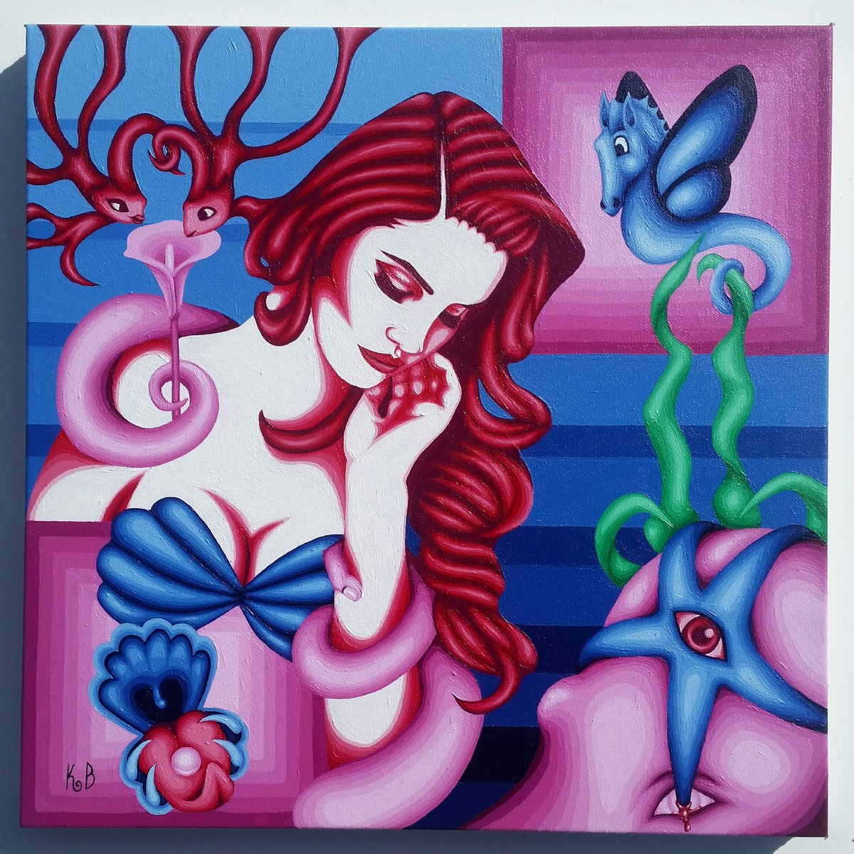 KevinRayBennett's tweet image. 'Under the sea starring Lana Del Rey' acrylic on canvas @LanaDelRey #painting #artist #fineart #contemporaryart #art