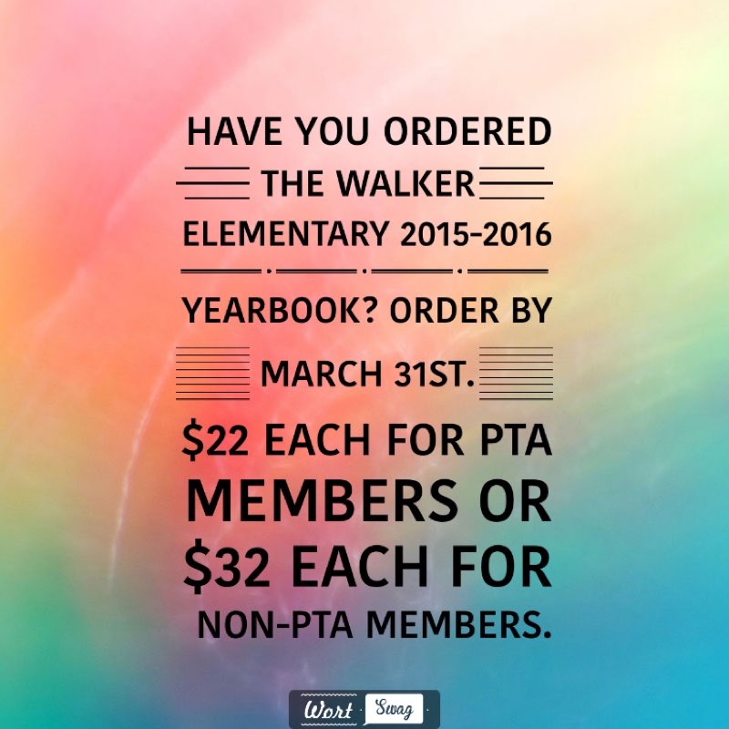 Order online at walkerstartspta.net