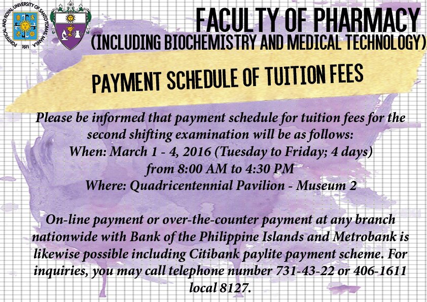 ustpharma's tweet photo. Re: Payment Schedule of Tuition Fees https://t.co/FDDdSIKv15