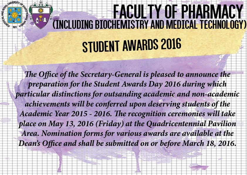 ustpharma's tweet photo. Re: Student Awards 2016 https://t.co/rStWQuYlJc