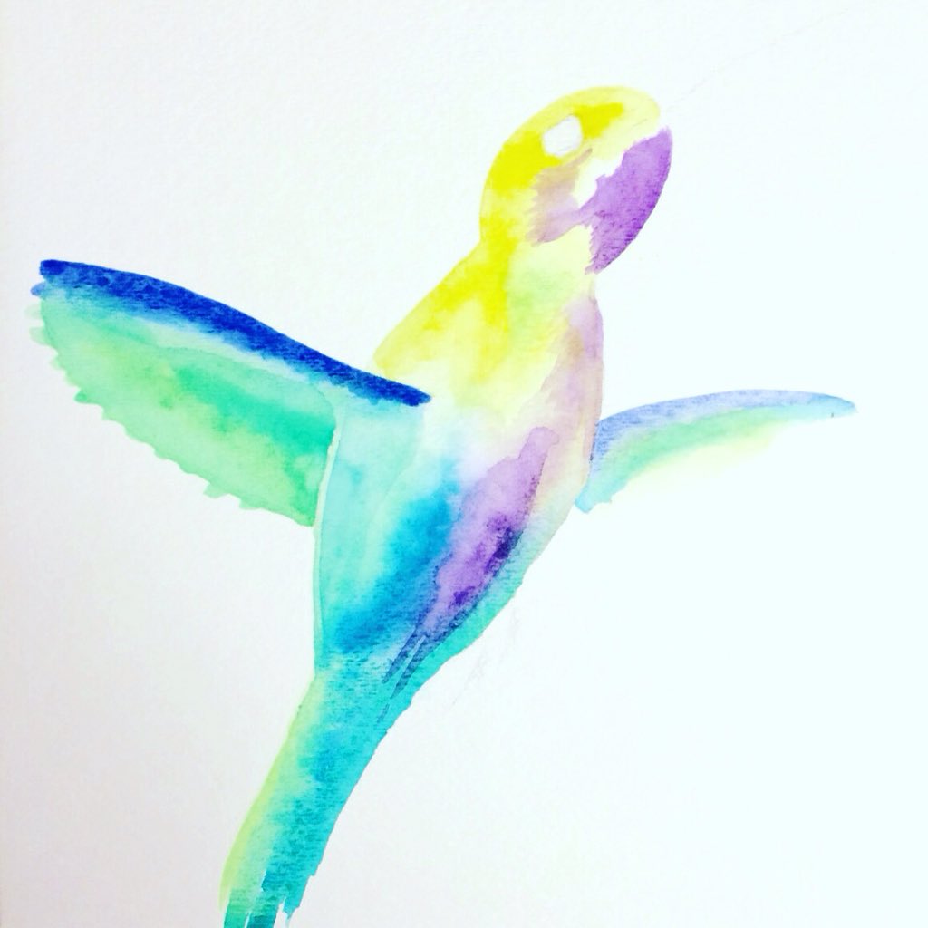 Experimenting with new #creativity. Work in progress #watercolour #hummingbird. #creativecrafting