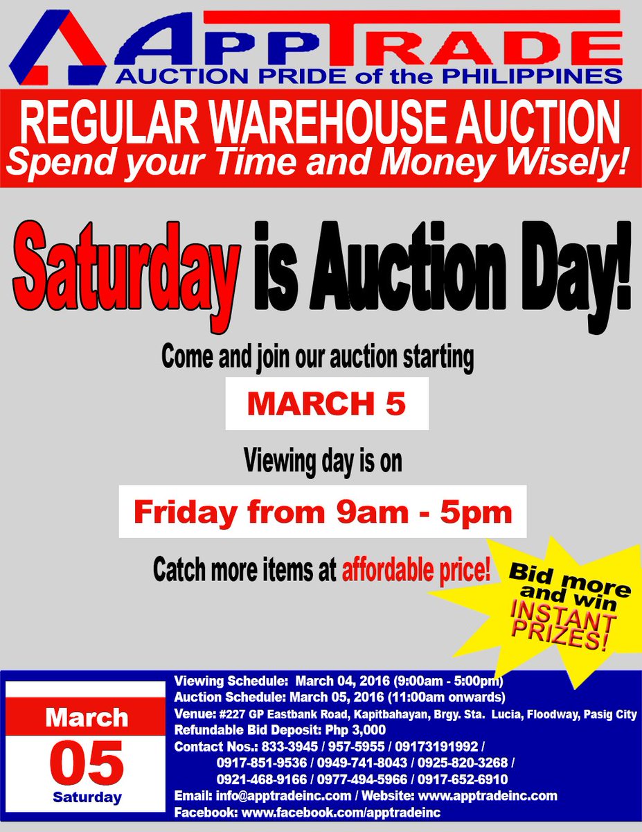 SATURDAY is AUCTION DAY! Come and join our auction starting March 05 (11 am onwards) #bidding #auction #pasig