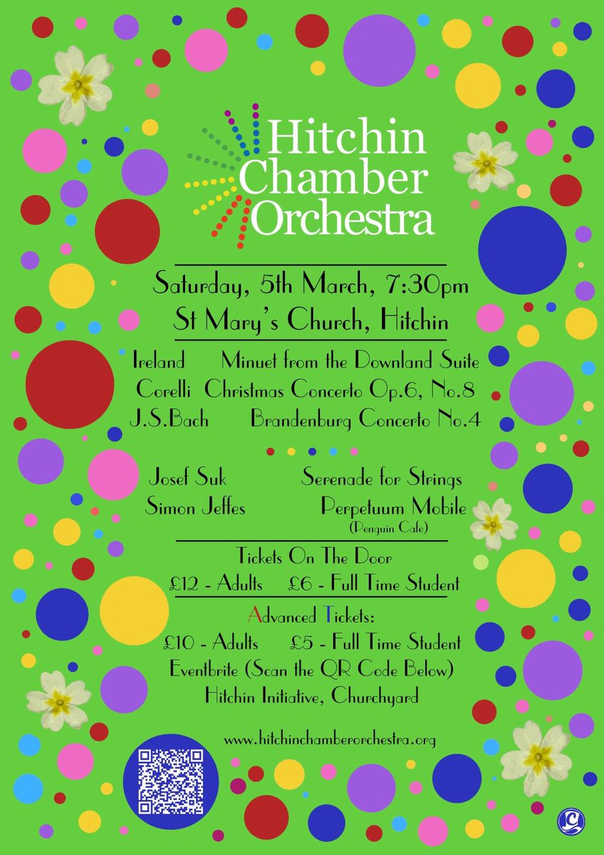 THIS SATURDAY #Hitchin Chamber Orchestra - Spring Concert! Keep it #local, fabulous music in your own home town 🎻🎶