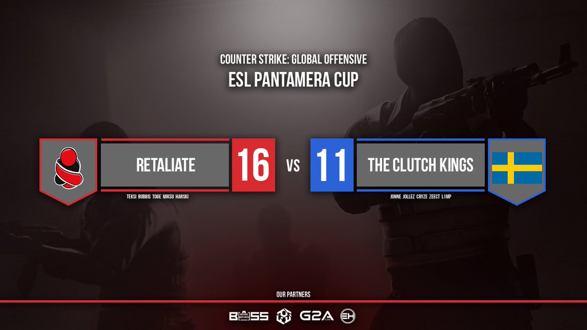 RetaliateGG's tweet photo. [#CSGO] We take down The Clutch Kings in the Semi Finals of the ESL Pantamera Cup. In the Finals we play Los Orroz. https://t.co/z9XHD29Mdm