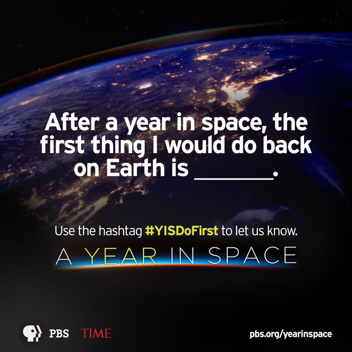 ThirteenWNET's tweet photo. .@StationCDRKelly landed on Earth late last night. What would YOU do first, back on Earth? #YISDoFirst https://t.co/GWYZeEYL17