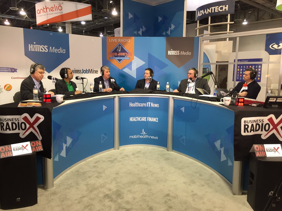 BusinessRadioX's tweet photo. Great panel discussion happening now #HIMSSradio @HealthITNews @HIMSS @HITAdvisor https://t.co/9HyyQhqboo https://t.co/YcFT6VpJ9z