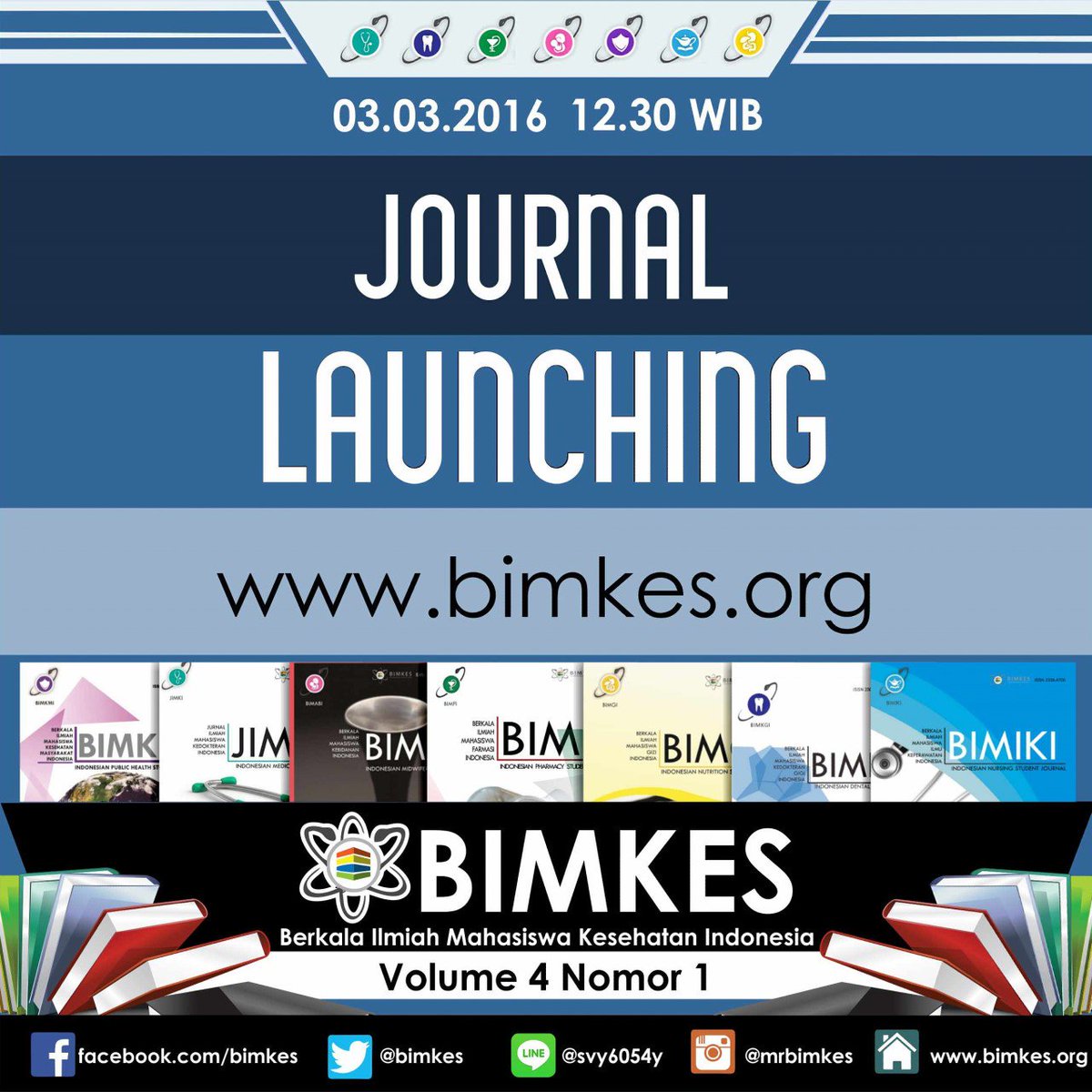 Selamat pagi :) BIMKES Volume 4 Nomor 1 akan launching hari ini 3 Maret 2016 pukul 12.30 WIB. #BIMKESlaunching