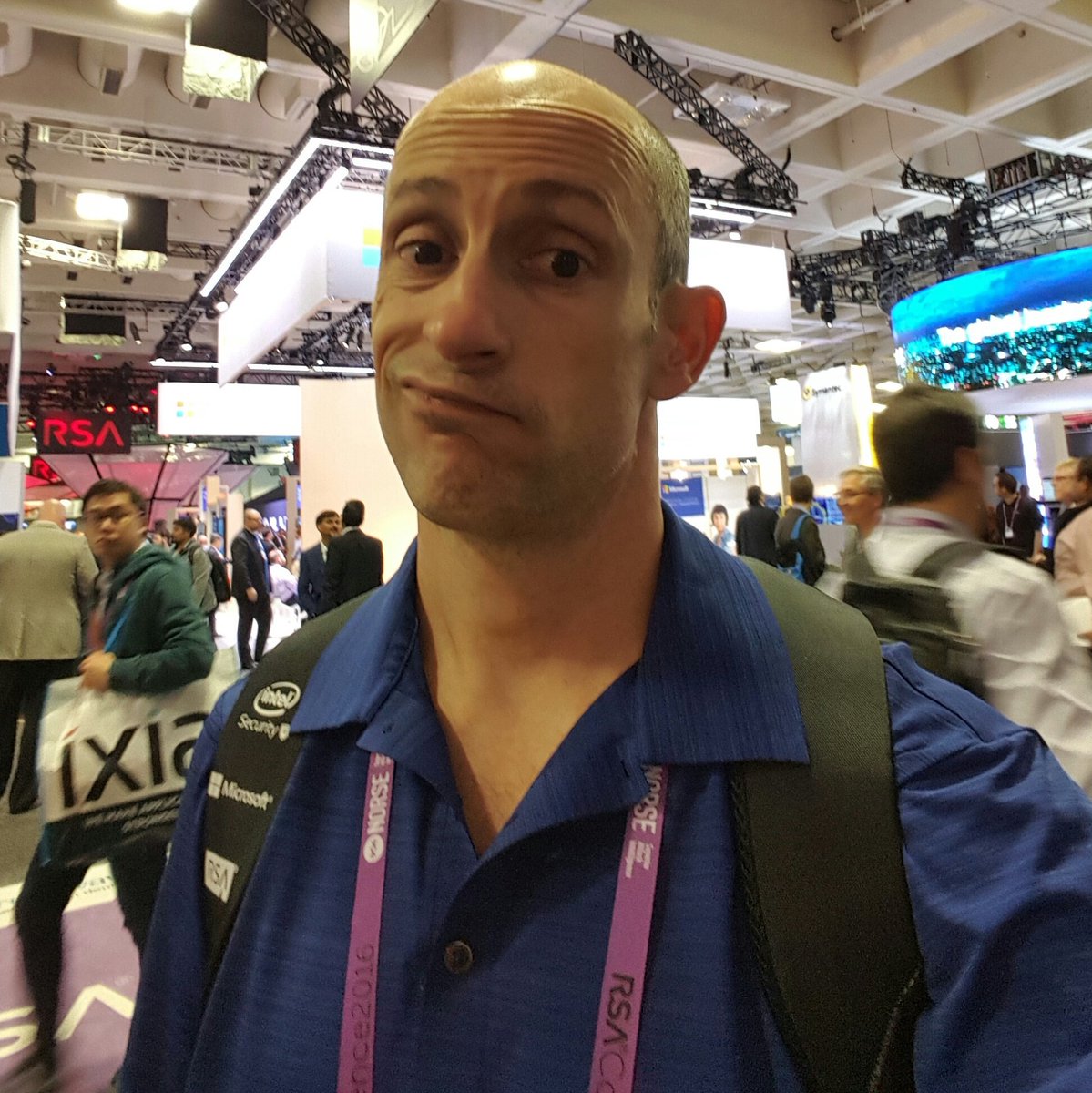 hackingzero's tweet image. A little vendor fatigue is setting in. #RSAC #MrRobot #securityninja #RSAC2016