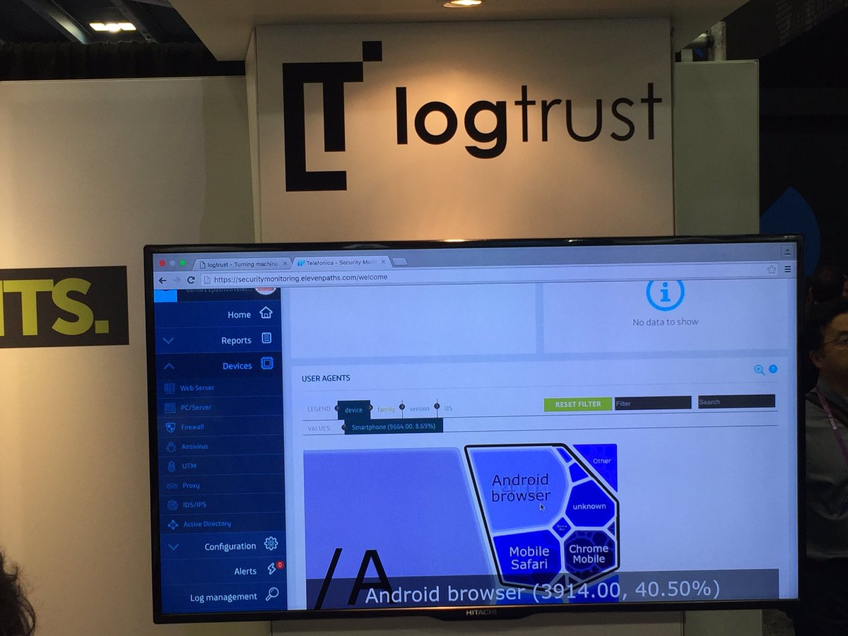 holesec's tweet image. El Booth S2640 de #logtrust también pueden ver productos de @ElevenPaths como #SecureMonitoring