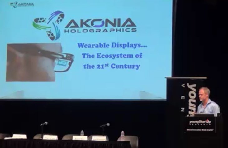 Ken Anderson presenting <a href="/AHolographics/">Akonia Holographics</a> at the #VentureSummitWest #AR meets Holograms #Innovation #Tech