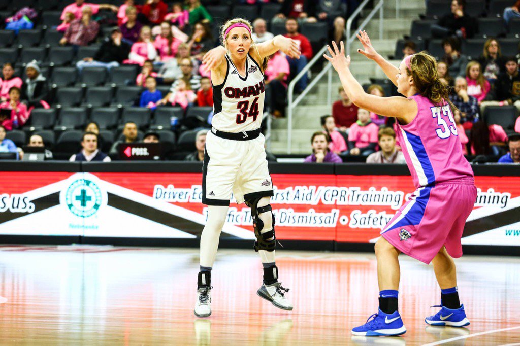 CoachBLange's tweet photo. Shrug your shoulders if you're excited to watch @UNOWBB at the Summit League tourney on Sunday!! #mavmoves https://t.co/HsajEuQCJA