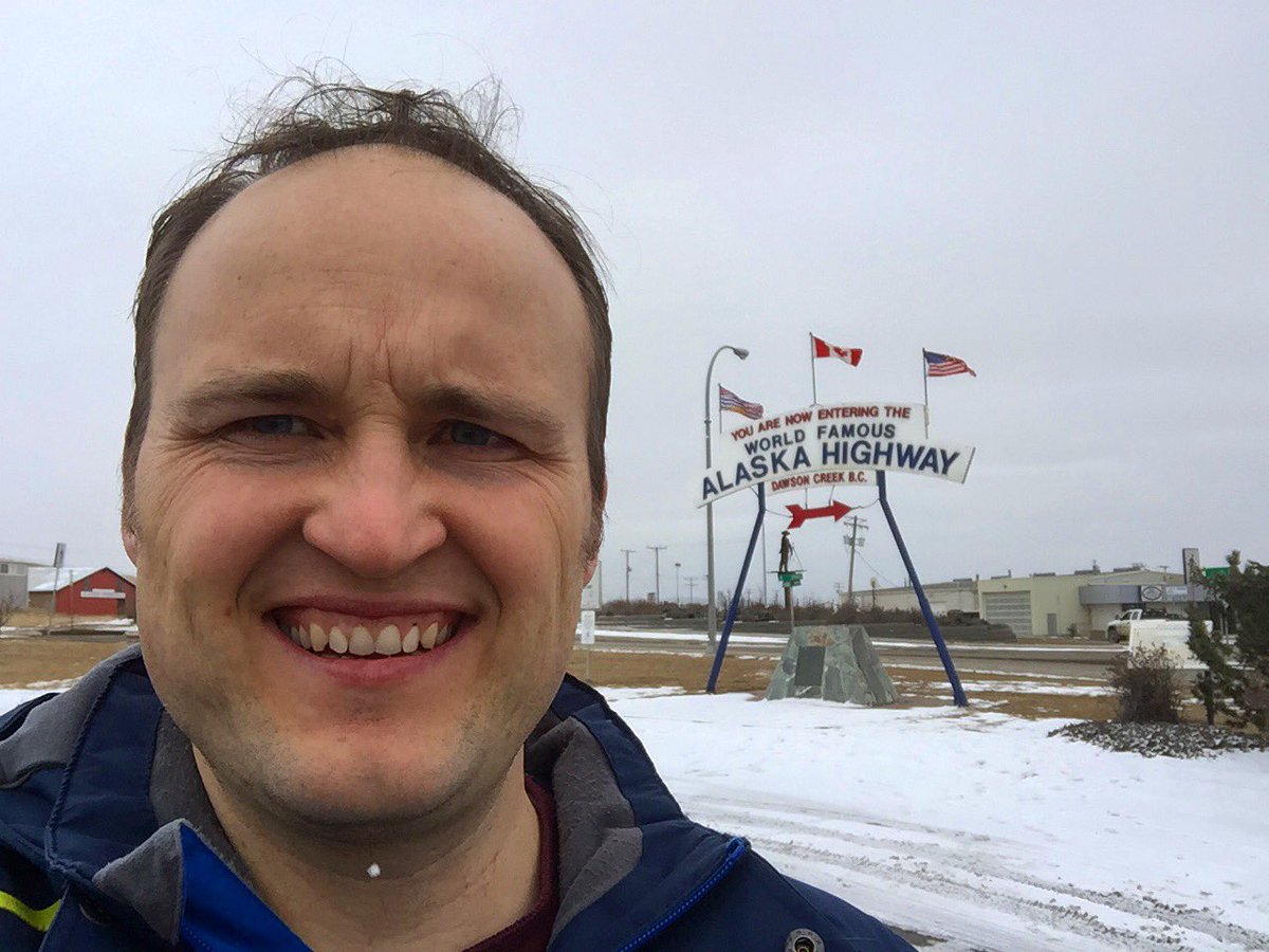 DrewKenworthy's tweet image. Chillin today in the great white north at #milezero of the #alaskanhighway in #DawsonCreek #bc
