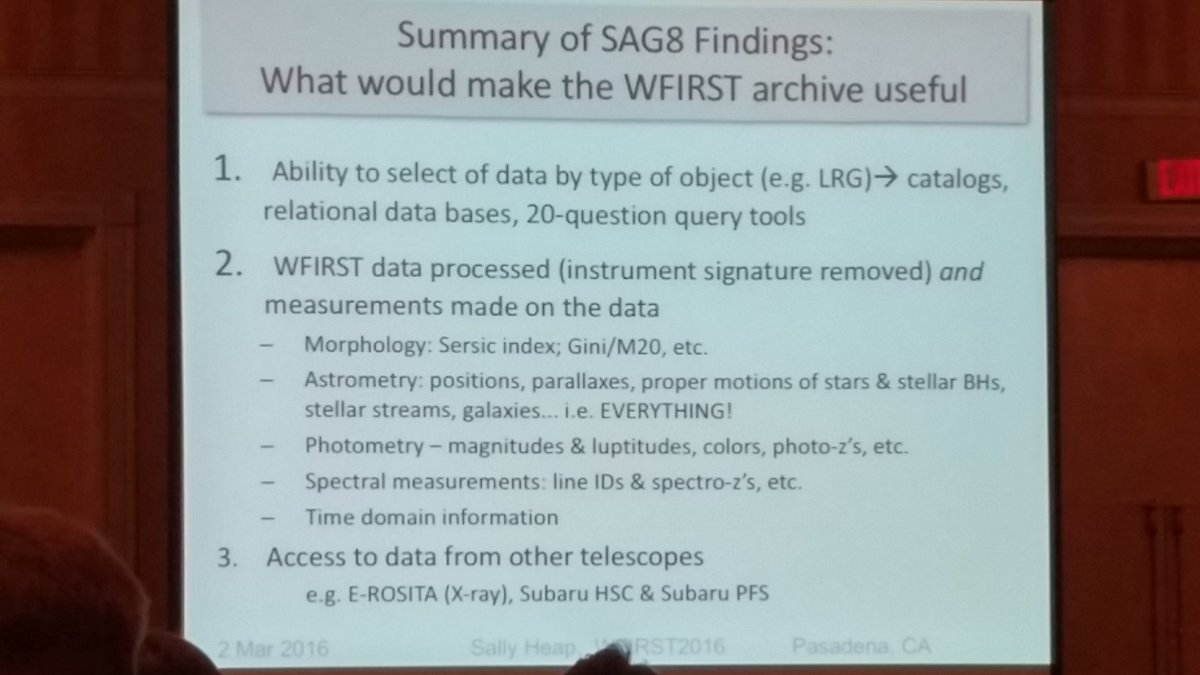 coralrosew's tweet photo. Sara Heap: Hubble data processing was only removing instrument signature. #WFIRST requires much more. #WFIRSTCA https://t.co/j1zWCSxHQA