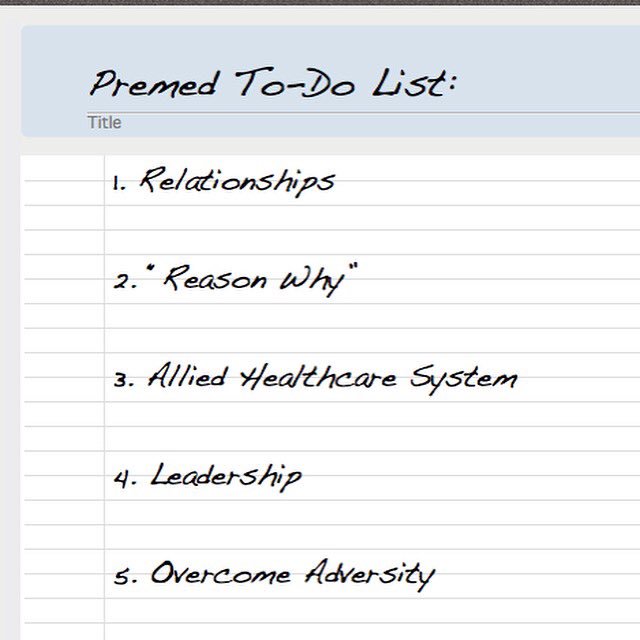 PremedConnect's tweet photo. What else can you add to the list? https://t.co/UJWtWQ8gLf