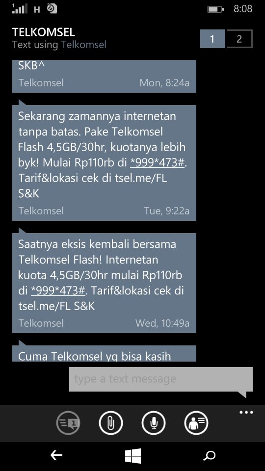 Halo <a href="/Telkomsel/">Telkomsel</a>, kalian kok srng bgt krm sms yg kontennya sama &amp; tiap hari? Ga informatif sekali.